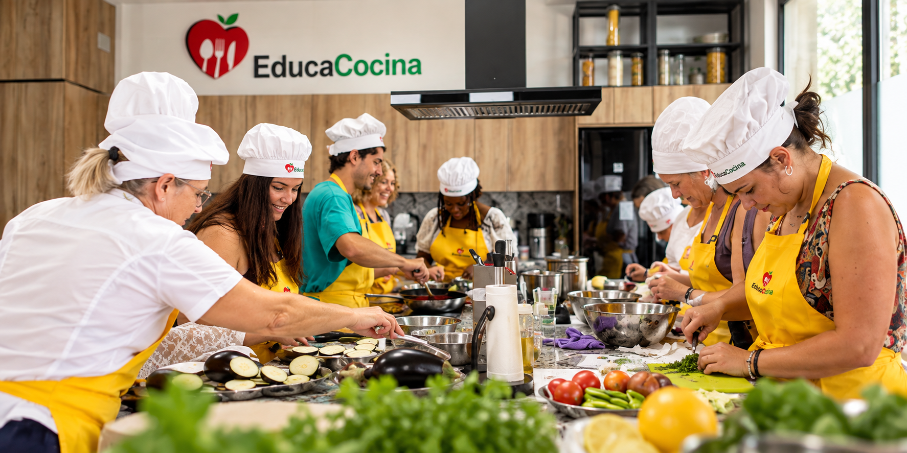 Experiencia de cocina en grupo en Educacocina